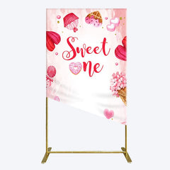 Aperturee - Aperturee Red Pink Candyland Desserts Sweet One Rectangle Backdrop