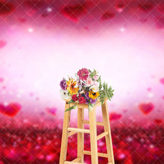 Aperturee - Aperturee Red Pink Romantic Sparkle Valentines Day Backdrop