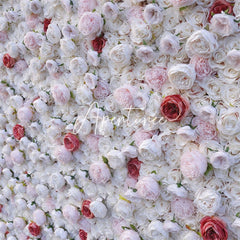 Aperturee - Aperturee Red Pink White Rose Flower Wall Backdrop For Wedding