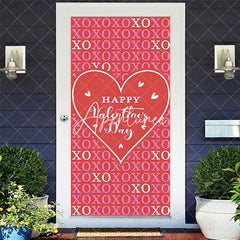 Aperturee - Aperturee Red Pink Xo Romantic Happy Valentines Day Door Cover