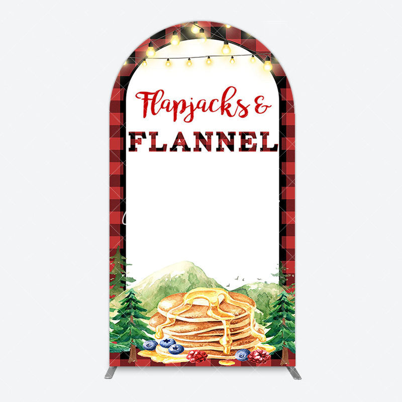 Aperturee - Aperturee Red Plaid Lighted Flapjacks Flannel Arch Backdrop