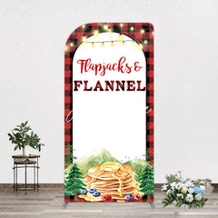 Aperturee - Aperturee Red Plaid Lighted Flapjacks Flannel Arch Backdrop