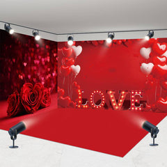 Aperturee - Aperturee Red Romantic Rose Valentines Vibe Room Set Backdrop