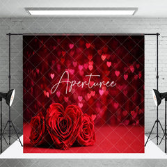 Aperturee - Aperturee Red Romantic Rose Valentines Vibe Room Set Backdrop