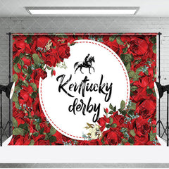 Aperturee - Aperturee Red Rose And White Kentucky Derby Backdrop For Photo