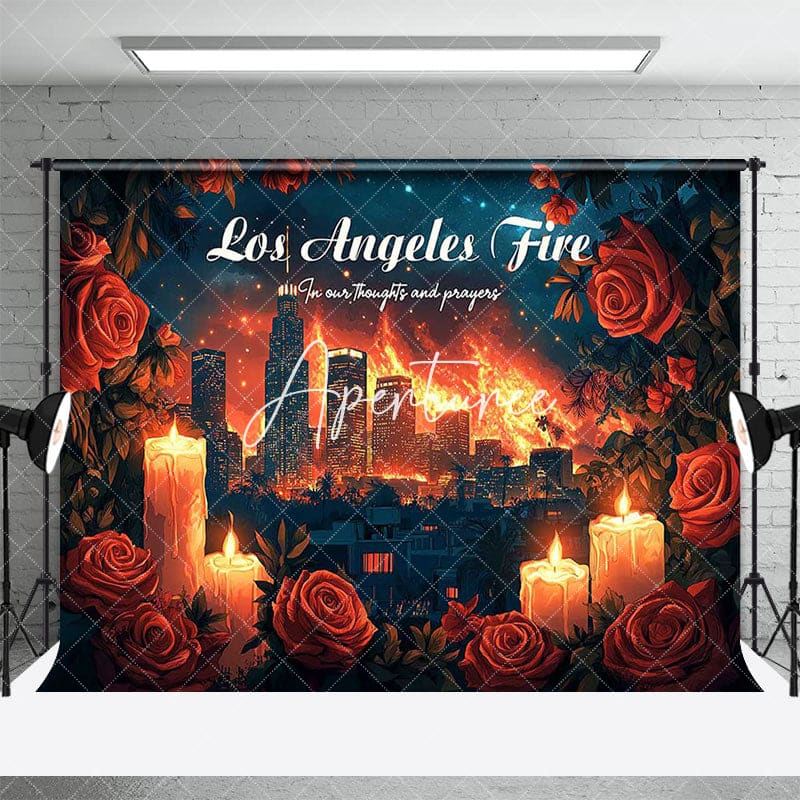 Aperturee - Aperturee Red Rose Candle Los Angeles Fire Condolences Backdrop