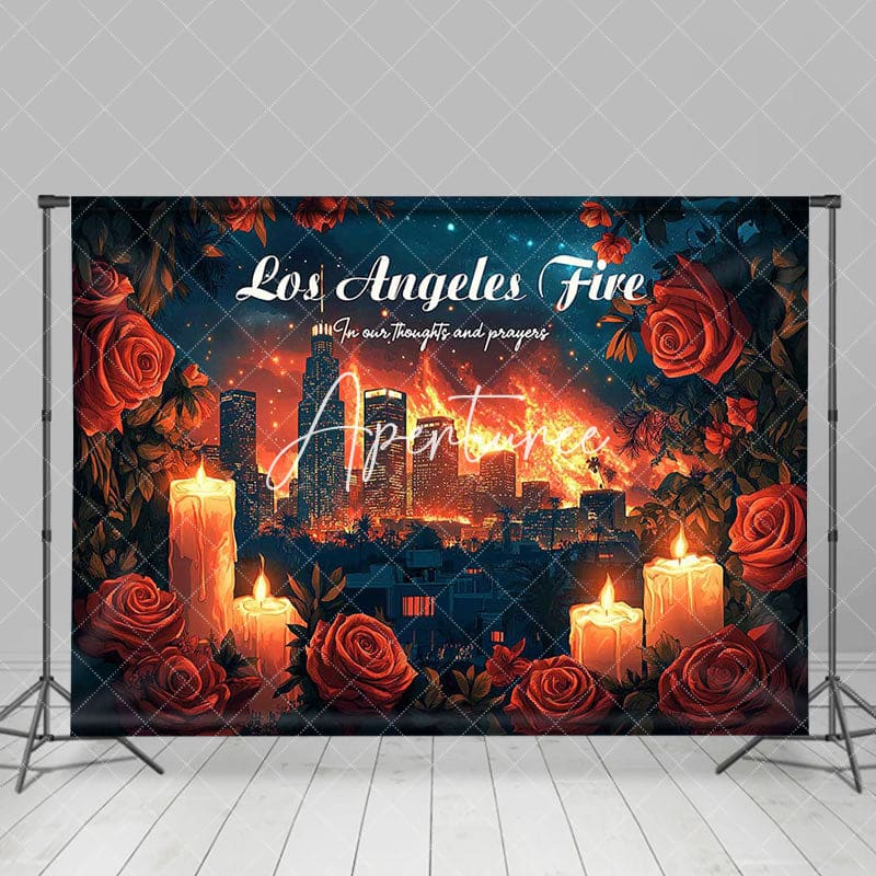 Aperturee - Aperturee Red Rose Candle Los Angeles Fire Condolences Backdrop