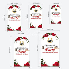 Aperturee - Aperturee Red Rose Horseshoe Kentucky Derby Party Arch Backdrop