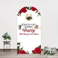 Aperturee - Aperturee Red Rose Horseshoe Kentucky Derby Party Arch Backdrop