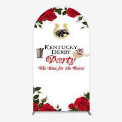 Aperturee - Aperturee Red Rose Horseshoe Kentucky Derby Party Arch Backdrop