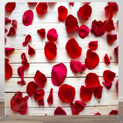 Aperturee - Aperturee Red Rose Petal White Wood Floor Backdrop For Decor