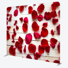 Aperturee - Aperturee Red Rose Petal White Wood Floor Backdrop For Decor