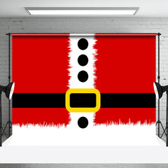 Aperturee - Aperturee Red Santa Claus Black Belt Merry Christmas Backdrop