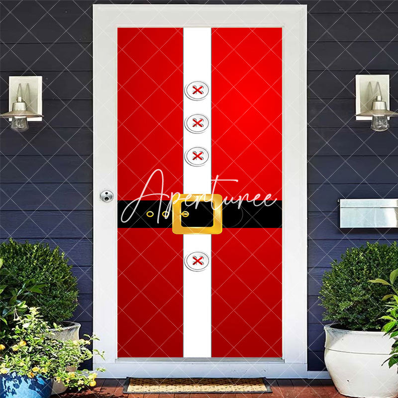 Aperturee - Aperturee Red Santa Claus Cloth Belt Merry Christmas Door Cover