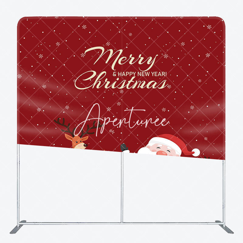 Aperturee - Aperturee Red Santa New Year Christmas Tension Fabric Backdrop