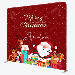 Aperturee - Aperturee Red Santa New Year Christmas Tension Fabric Backdrop