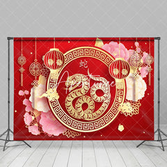 Aperturee - Aperturee Red Snake Chinese New Year Spring Festival Backdrop