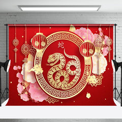 Aperturee - Aperturee Red Snake Chinese New Year Spring Festival Backdrop