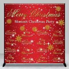 Aperturee - Aperturee Red Snowy Festive Custom Christmas Party Backdrop