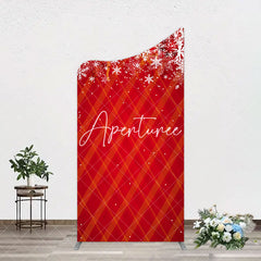 Aperturee - Aperturee Red Snwoflake Festive Christmas Vibe Arch Backdrop