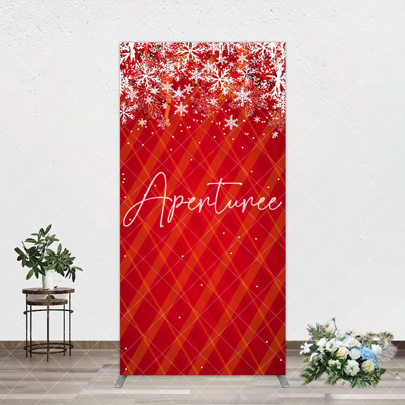 Aperturee - Aperturee Red Snwoflake Festive Christmas Vibe Arch Backdrop