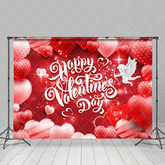 Aperturee - Aperturee Red Sparkle Balloons Angel Valentines Day Backdrop