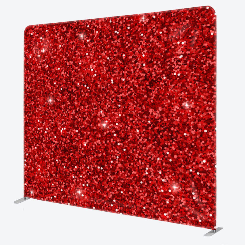 Aperturee - Aperturee Red Sparkling Fabric Backdrop Cover For Party Decor