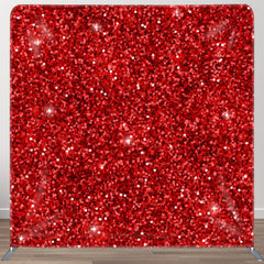 Aperturee - Aperturee Red Sparkling Fabric Backdrop Cover For Party Decor