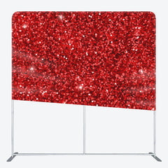 Aperturee - Aperturee Red Sparkling Fabric Backdrop Cover For Party Decor