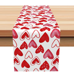 Aperturee - Aperturee Red Sweet Hearts Love Valentines Day Table Runner