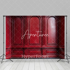 Aperturee - Aperturee Red Vintage Pattern Wall Backdrop For Photography