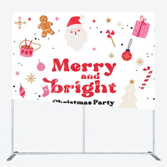 Aperturee - Aperturee Red White Merry Bright Xmas Tension Fabric Backdrop