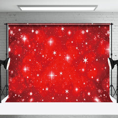 Aperturee - Aperturee Red White Winter Snowflake Sparke Christmas Backdrop