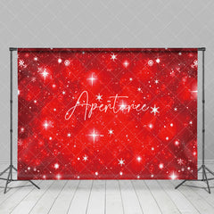 Aperturee - Aperturee Red White Winter Snowflake Sparke Christmas Backdrop