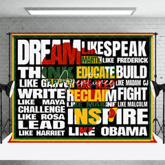 Aperturee - Aperturee Red Yellow Green Slogan Black History Month Backdrop