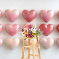 Aperturee - Aperturee Reflective Gradient Pink Valentines Hearts Backdrop