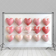 Aperturee - Aperturee Reflective Gradient Pink Valentines Hearts Backdrop