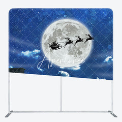 Aperturee - Aperturee Reindeer Sleigh Santa Moon Roof Pillow Case Backdrop