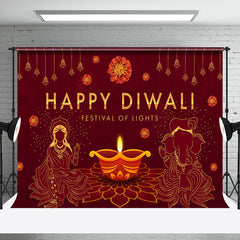 Aperturee - Aperturee Religious Festive Red Light Happy Diwali Backdrop