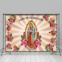 Aperturee - Aperturee Religious Floral Lady Of Guadalupe Worship Backdrop