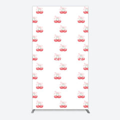 Aperturee - Aperturee Repeated Red Cherry Bow Tie Birthday Rectangle Backdrop