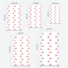 Aperturee - Aperturee Repeated Red Cherry Bow Tie Birthday Rectangle Backdrop