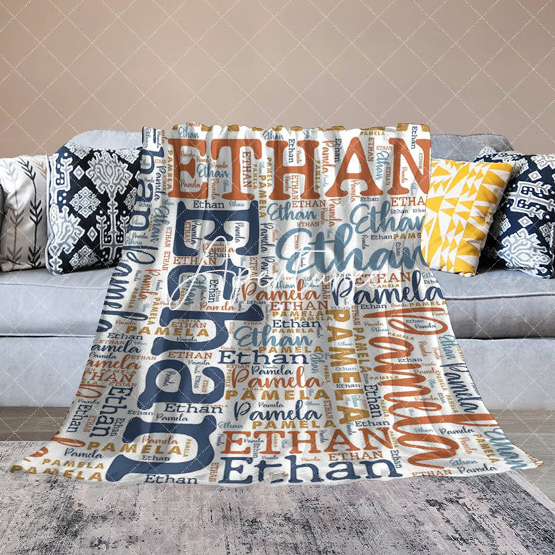 Aperturee - Aperturee Repeated Various Fonts Custom Family Name Blanket