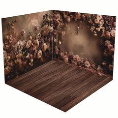 Aperturee - Aperturee Retro Abstract Old Master Floral Room Set Backdrop