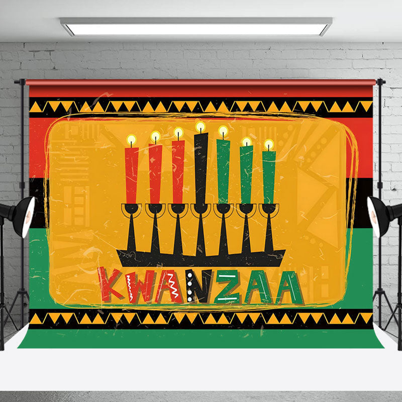 Aperturee - Aperturee Retro African Tribal Candlestick Kwanzaa Backdrop