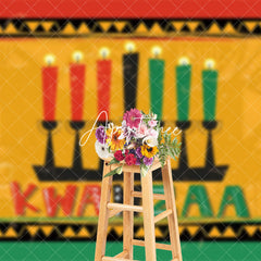 Aperturee - Aperturee Retro African Tribal Candlestick Kwanzaa Backdrop