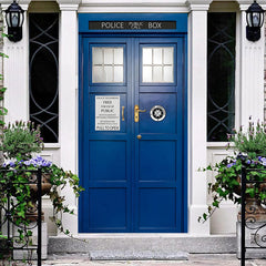 Aperturee - Aperturee Retro Blue Police Public Call Box Party Door Cover