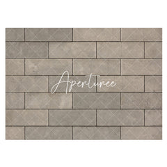 Aperturee - Aperturee Retro Brown Paving Stones Pattern Rubber Floor Mat