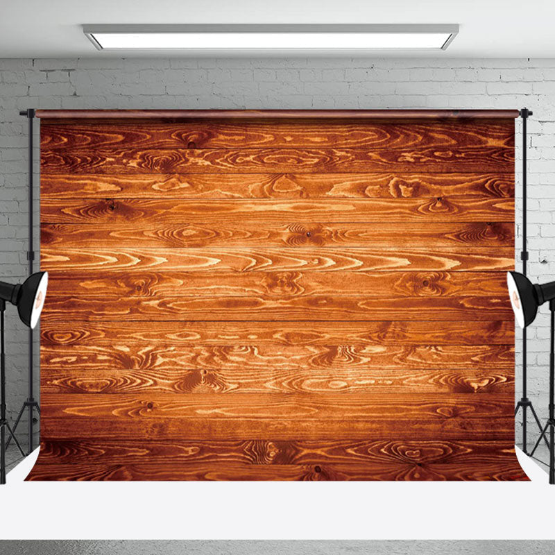 Aperturee - Aperturee Retro Brown Wood Grain Pattern Photography Backdrop