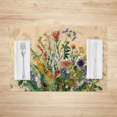 Aperturee - Aperturee Retro Colorful Wildflower Print Set Of 4 Placemats